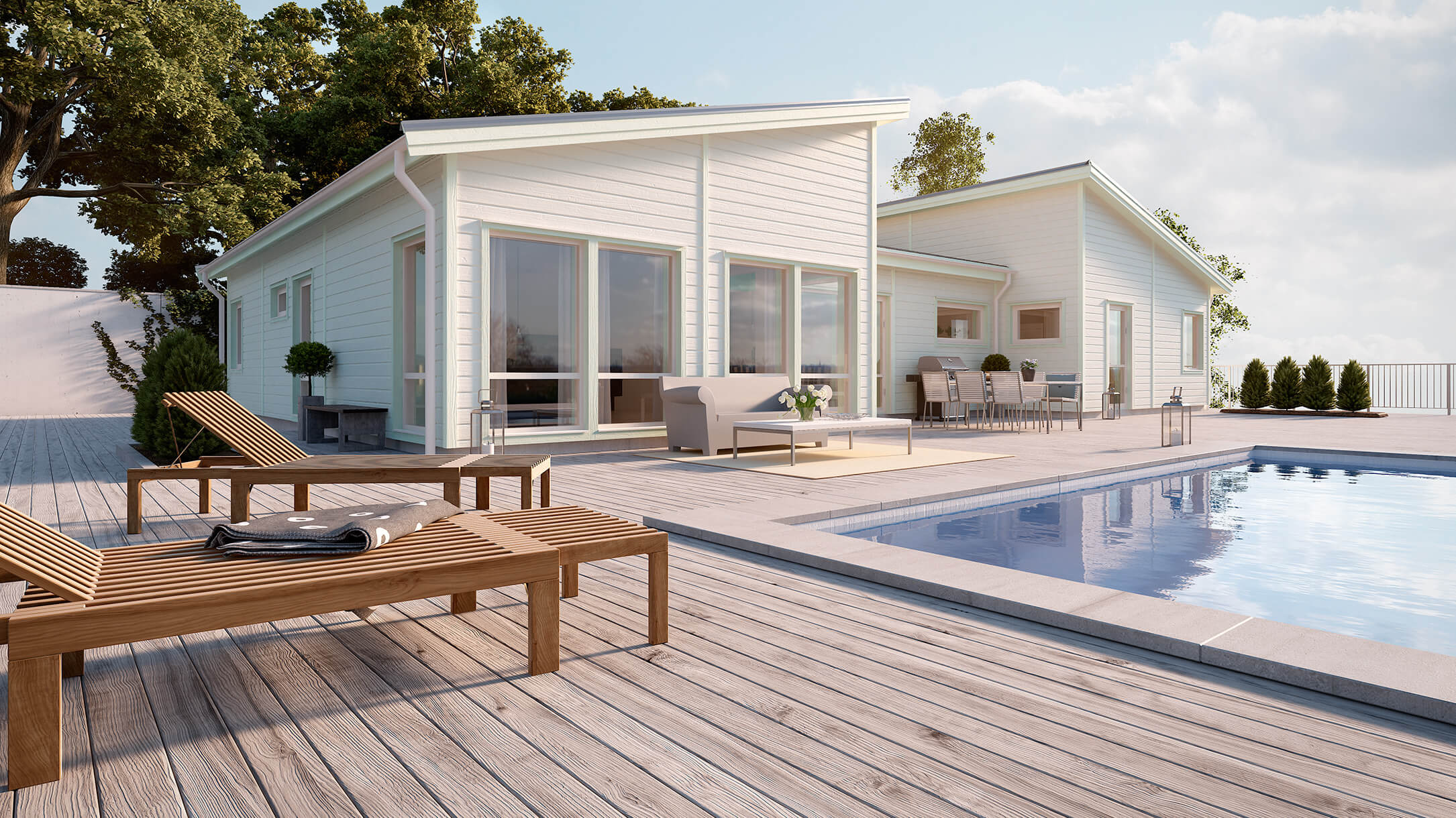 Terrasse beiset med grå terrassebeis