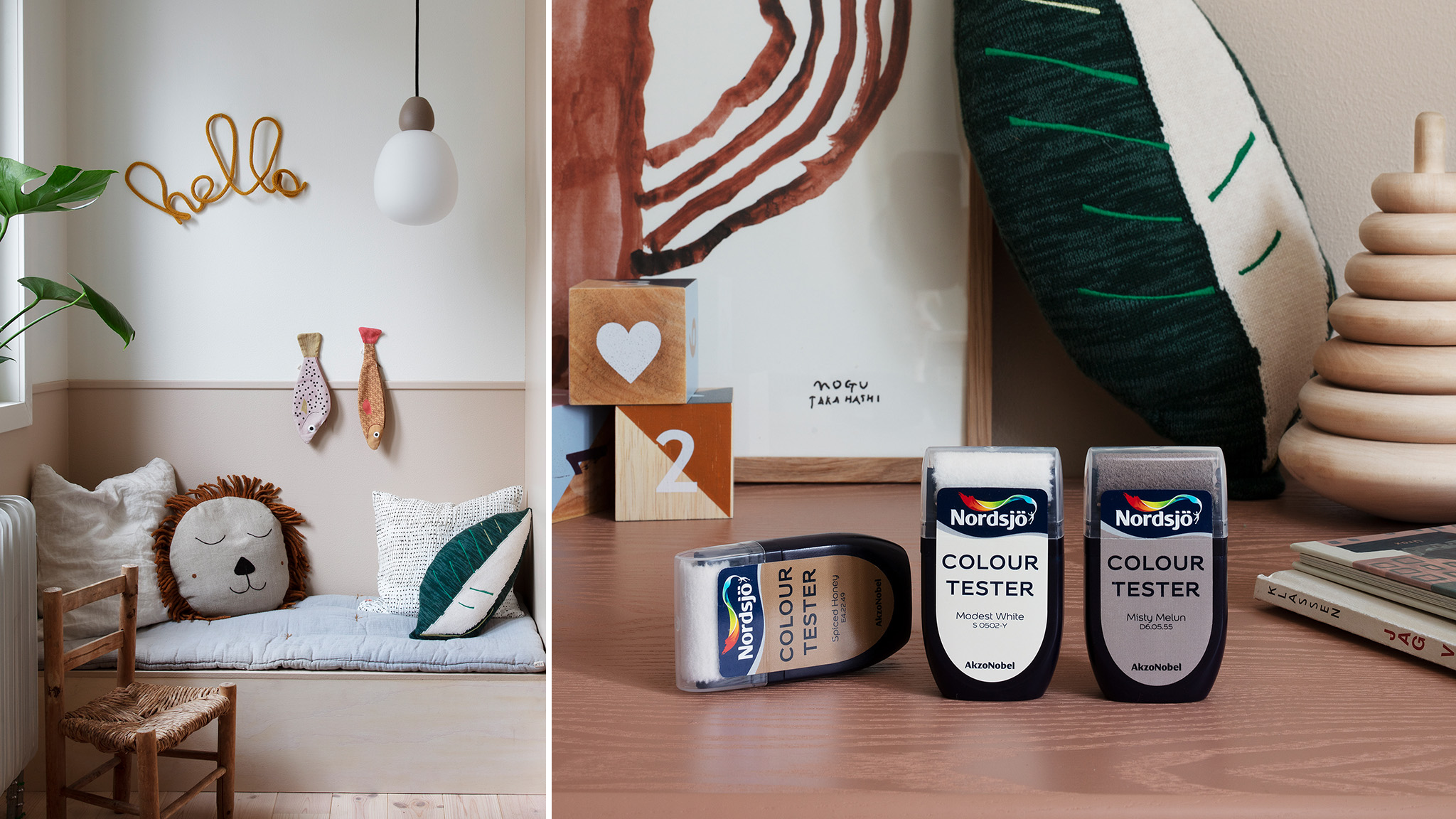 BARNRUMS MAKE-OVER MED INBJUDANDE KARAMELL  Nordsjö